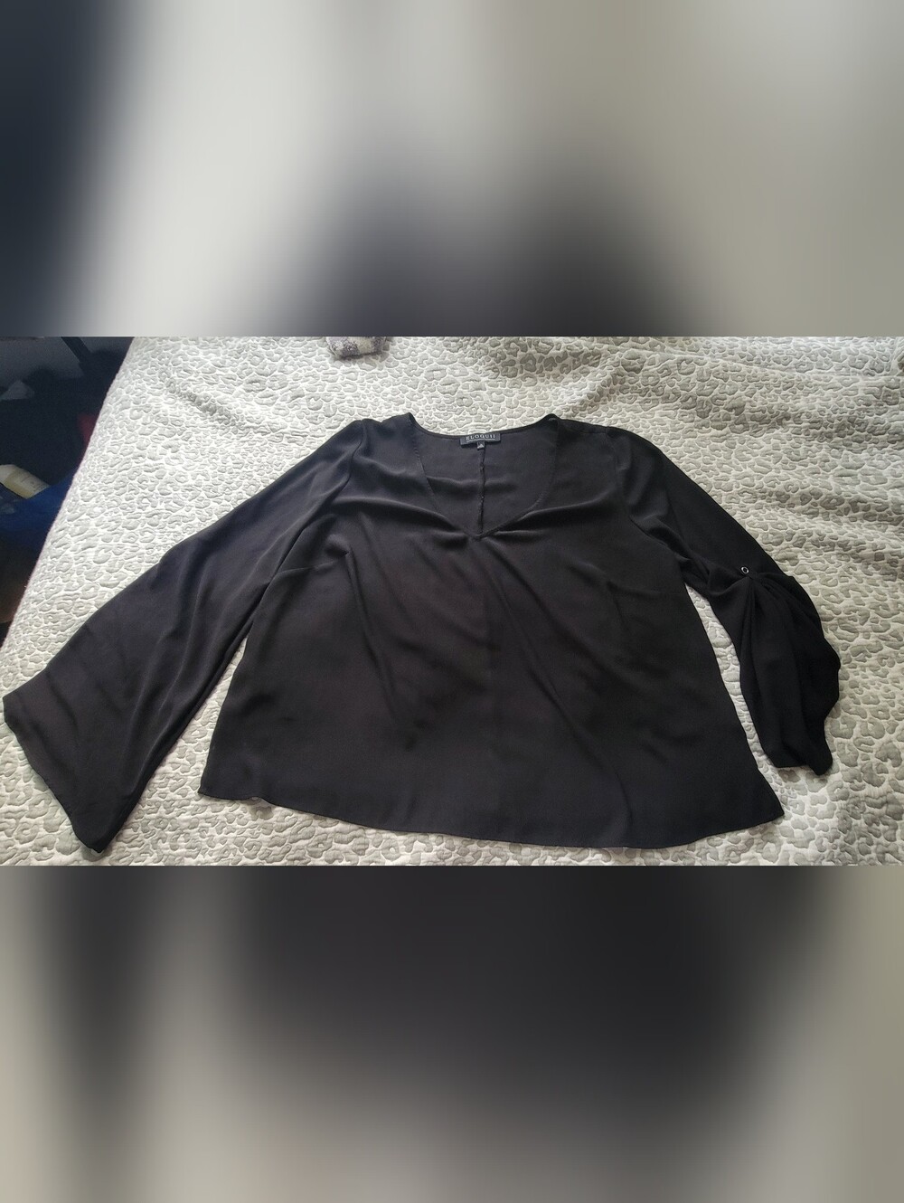 Eloquii Black V-Neck Long-Sleeve Blouse